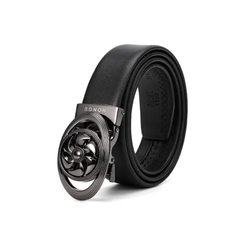 HONGU Cow Leather Leather Belts Men 3.5cm