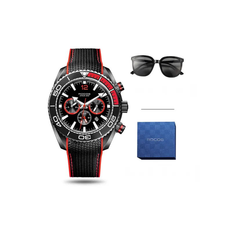 ROCOS Wind Style Collection Automatic Mechanical Movement Silicone Strap Watch Men's Watches Silver Dial-10