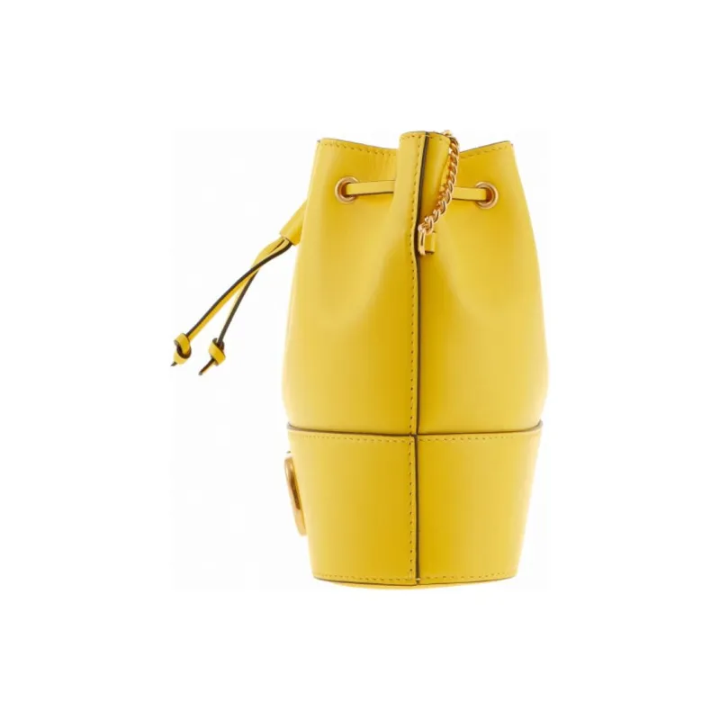 Valentino GARAVANI Sheepskin Bucket Bags Crossbody Bag, Shoulder Bag Mini Women's Yellow-4