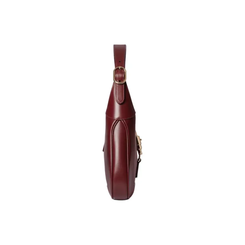 GUCCI Jackie 1961 Leather One Shoulder Handbags Small Size Women's Burgundy-4