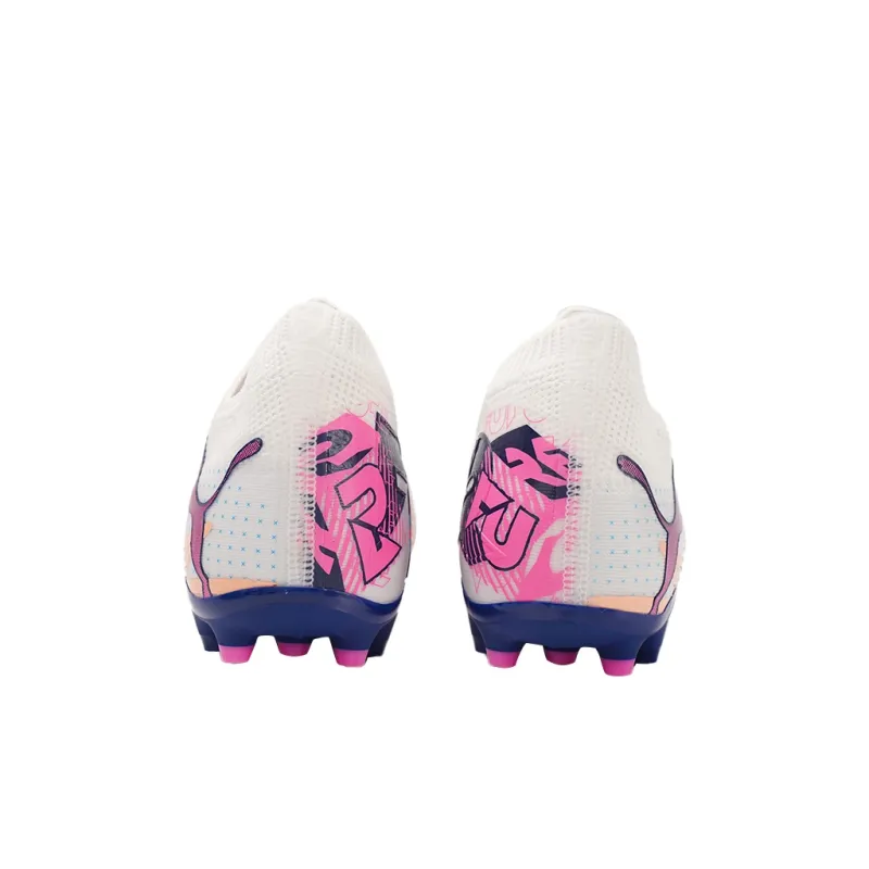 PUMA FUTURE 7 MATCH Anti Slip Wear Resistant Low Top Kids' Soccer Shoes White Kids-4