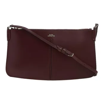 A.P.C Calfskin Shoulder Bag, Crossbody Bag Women's Burgundy