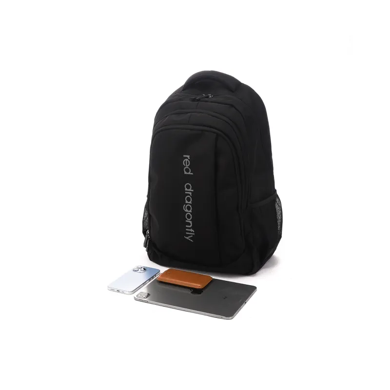 RED DRAGONFLY Fabric Double Shoulder Backpack Travel Bag Backpack Regular Men Knight Black-7