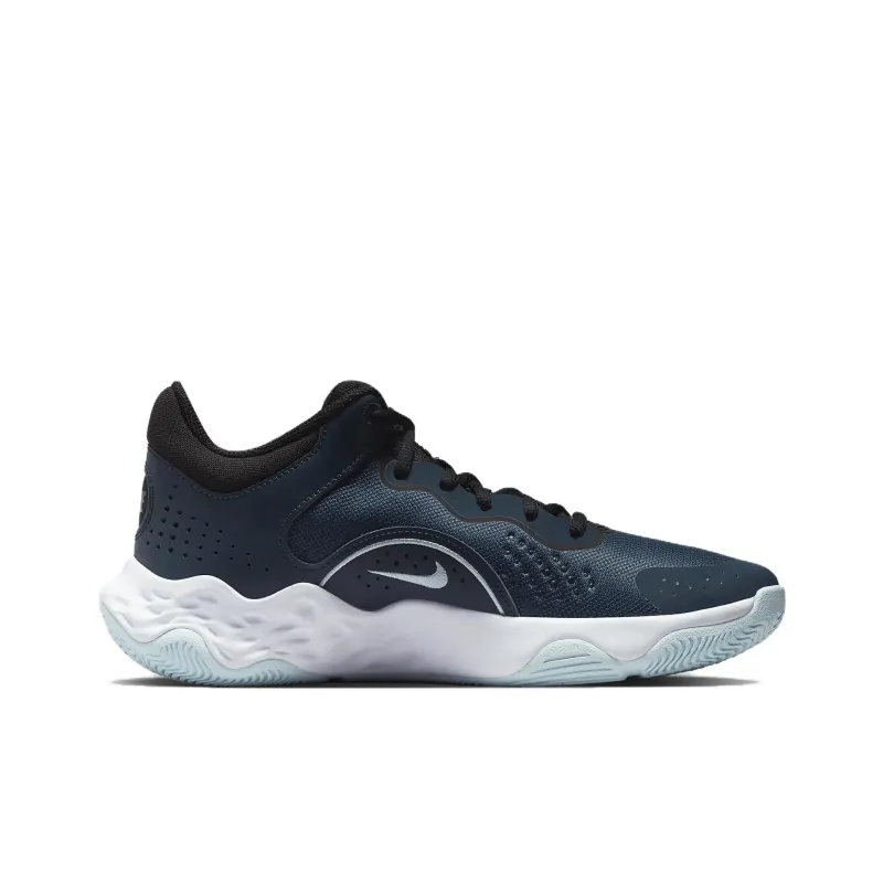 Nike Fly By Mid 3 Slip Resistant Abrasion Resistant Shock Absorbers Low Top Basketball Shoes Men Blue-1