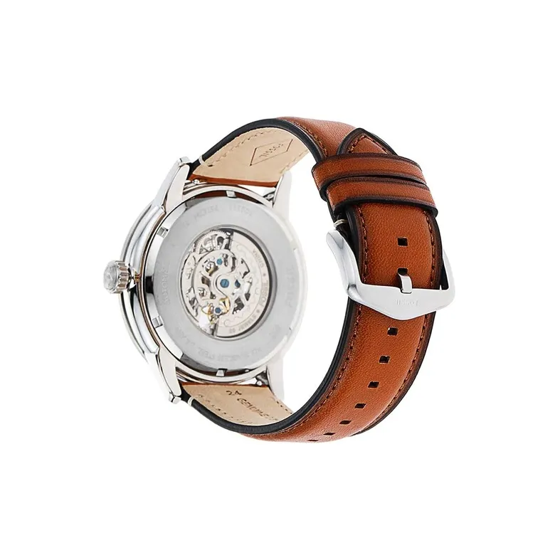 FOSSIL Wrist Watch Automatic Mechanical Movement Leather Watch Bands Blue Dial Men's Watches-4