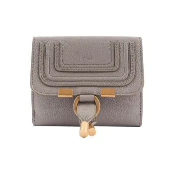 Chloe Marcie Cow Leather Wallet Regular Women's Cashmere Gray
