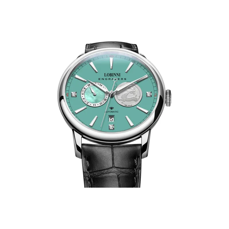 LOBINNI L Affordable Luxury Men's Watch Mechanical Movement Cowhide Strap Watch Men's Watches Gold Dial-13