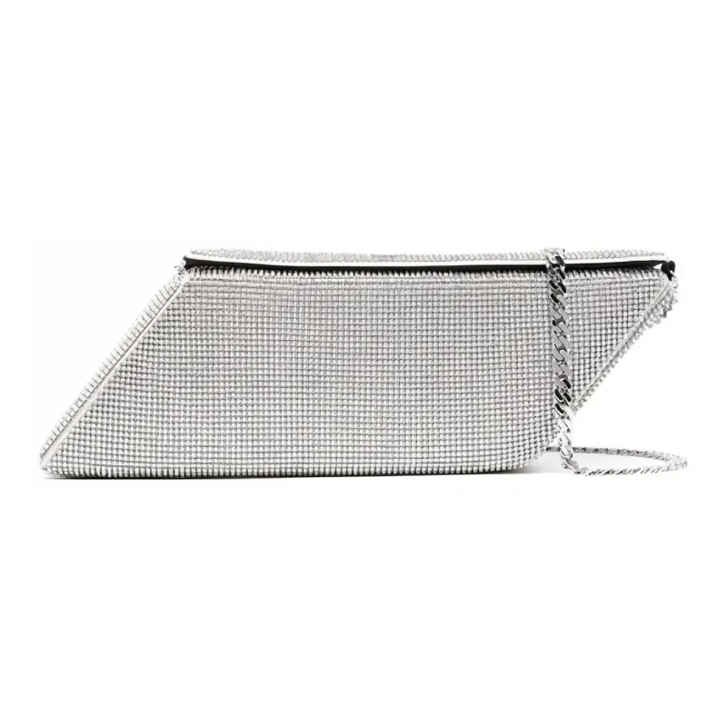 KARA Embellished Box Shaped Chain Linked Shoulder Bag-1