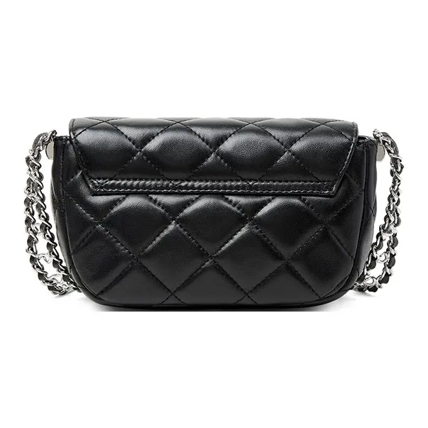 Teenmix Sheepskin Microfiber Synthetic Leather Shoulder Bag Crossbody Bag Chain Pack Medium Size Women's Black-13