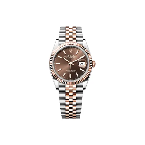 ROLEX Log Series Automatic Mechanical Movement Men's Watches Watch 36mm Coffee Watch Dial Oystersteel Case