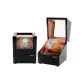 [1 Watch Slot]Black Piano Enamel Coating+Brown Microfiber Leather