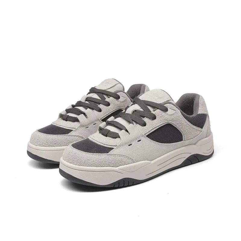 Haobin Thicker Bottom Increases Low Top Skateboard Shoes Unisex Gray Blue-3