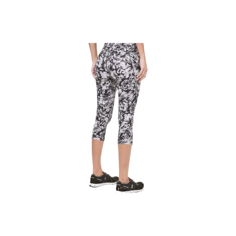 Lululemon Fast And Free Athletic Trousers Women's Ice Gray Black Print-1