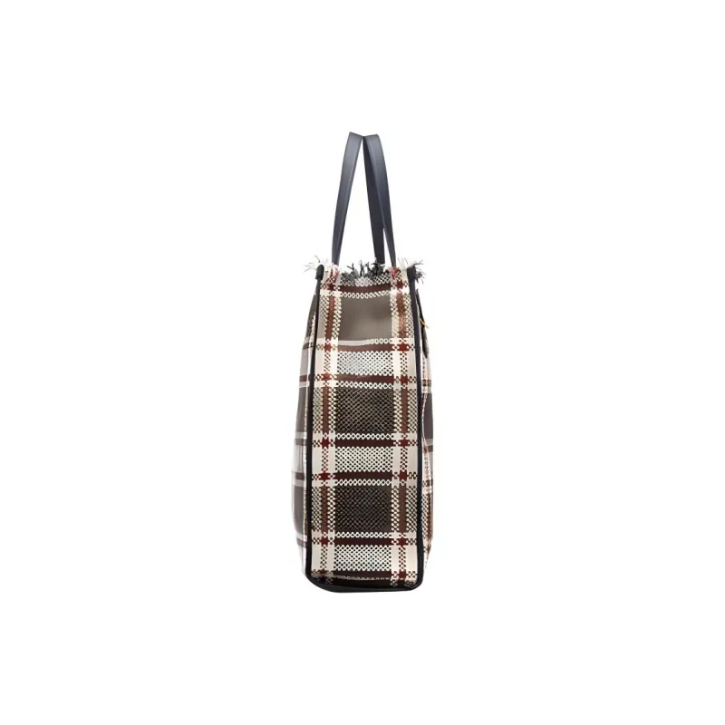 BALLY Sheepskin Tote Bag, Shopping Bag, Handbag Regular Women's Black & White-1