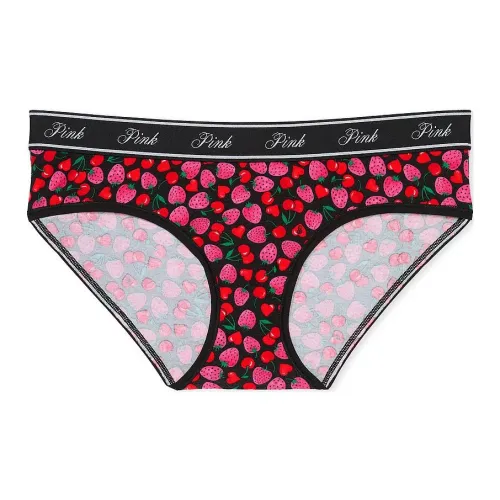 Victoria's Secret PINK Logo Micro Hipster Panty / PBTSP Underpants Women's 1 Pack Black Red