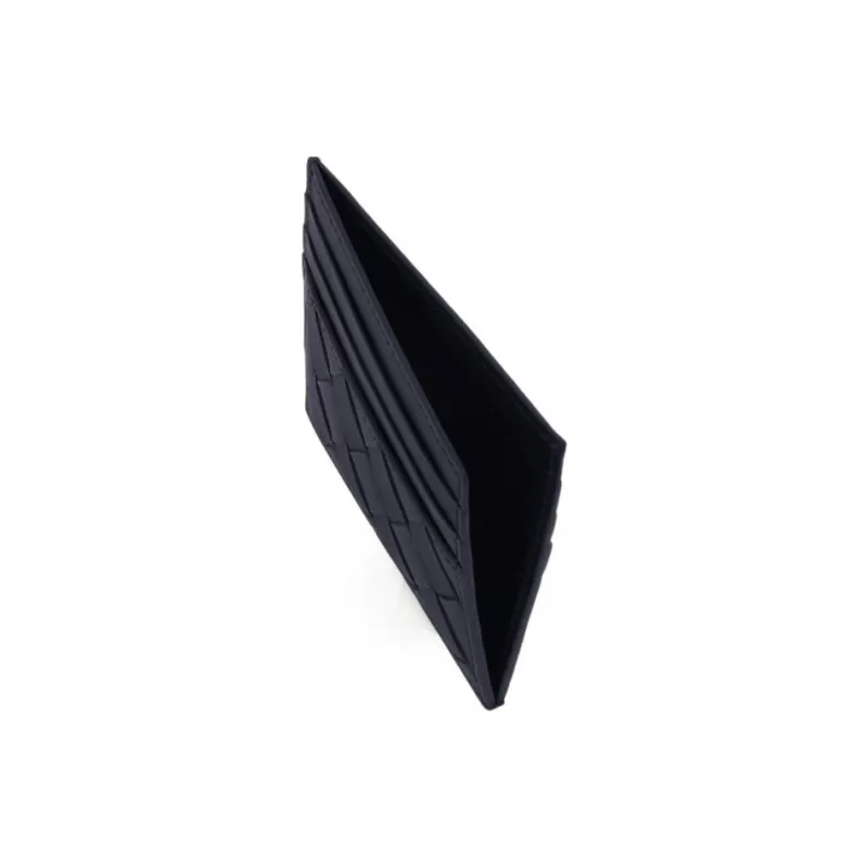 Bottega Veneta Cow Leather Card Holder Men Midnight Blue-3
