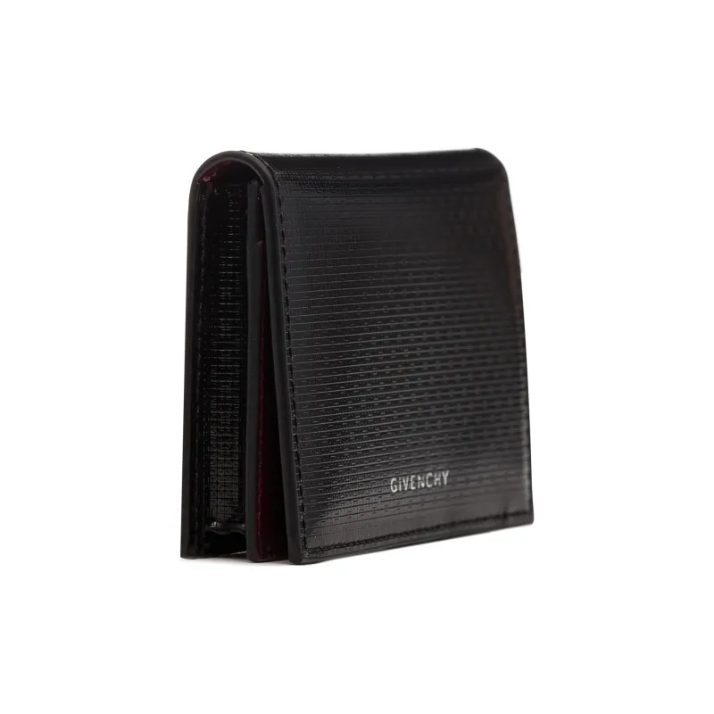 GIVENCHY Grain Leather Wallet Men Black-1