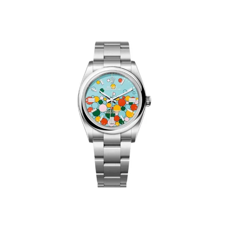 ROLEX Oyster Perpetual Automatic Mechanical Movement Unisex Watch 36mm Blue Dial-0