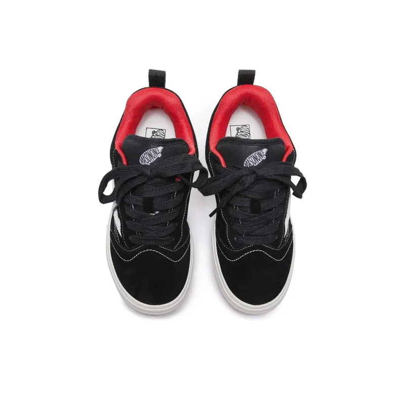 MASONONCE Anti Slip Wear Resistant Low Top Skateboard Shoes Unisex Black Red-3