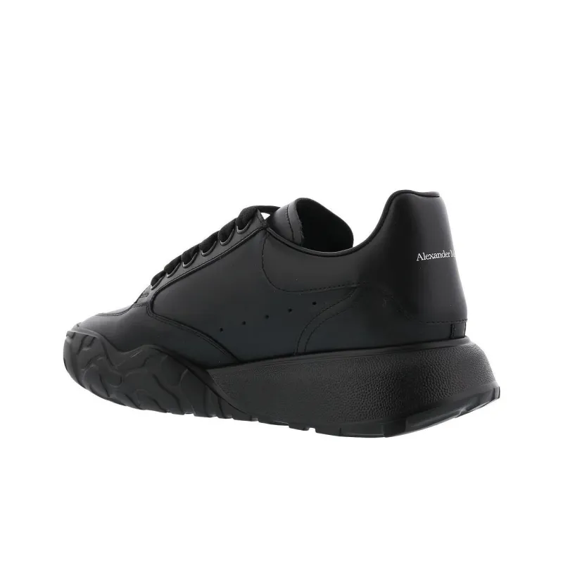 Alexander McQueen Court Trainer Oversized Low Top Casual Shoes Women's Black-4