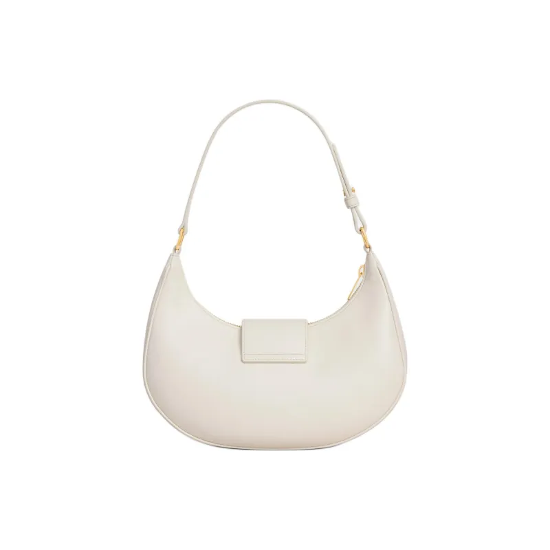 CELINE AVA Calfskin Handbag, Shoulder Bag Medium Size Women's White-2