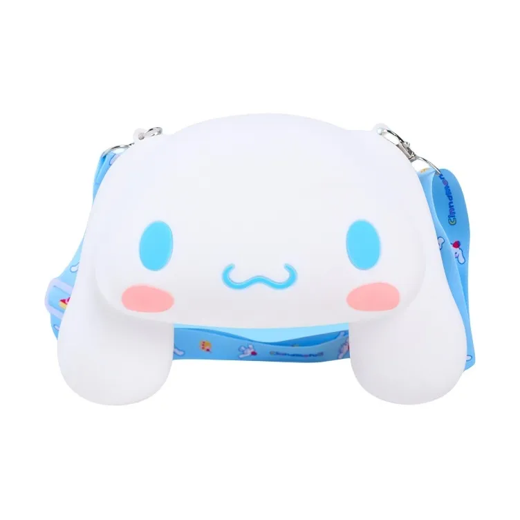 Sanrio Hello Kitty My Melody Silicone Coin Purse Fresh Look Large Head Bag One Shoulder Crossbody Storage Bag IP Merch-4