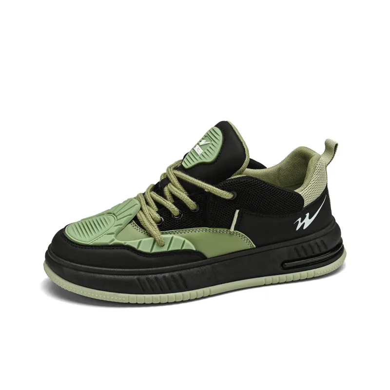 Binary Low Top Skateboard Shoes Men Black Green-1