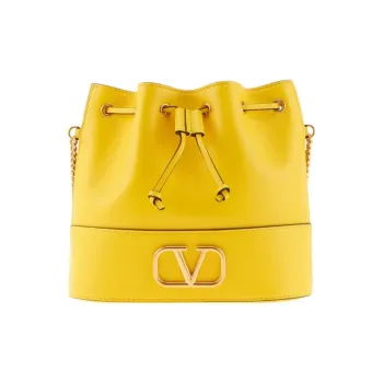 Valentino GARAVANI Sheepskin Bucket Bags Crossbody Bag, Shoulder Bag Mini Women's Yellow