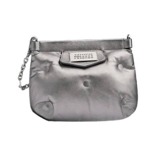 Maison Margiela Glam Slam Sheepskin One Shoulder Crossbody Clutch Mini Women's Metallic Gray