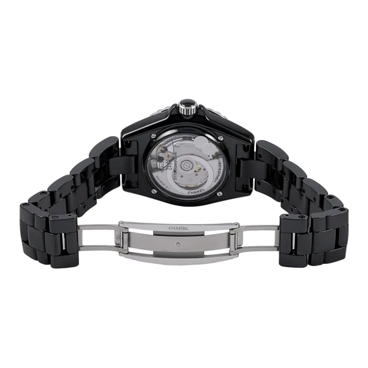 CHANEL J12 Collection Wrist Watch Automatic Mechanical Movement Ceramic Strap 38mm Black Dial Women's Watch-4