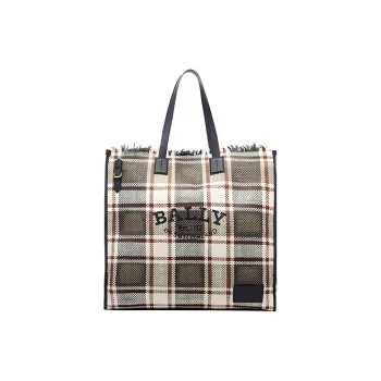 BALLY Sheepskin Tote Bag, Shopping Bag, Handbag Regular Women's Black & White