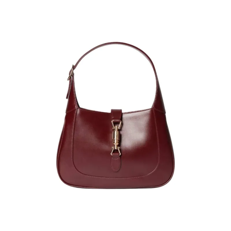 GUCCI Jackie 1961 Leather One Shoulder Handbags Small Size Women's Burgundy-0