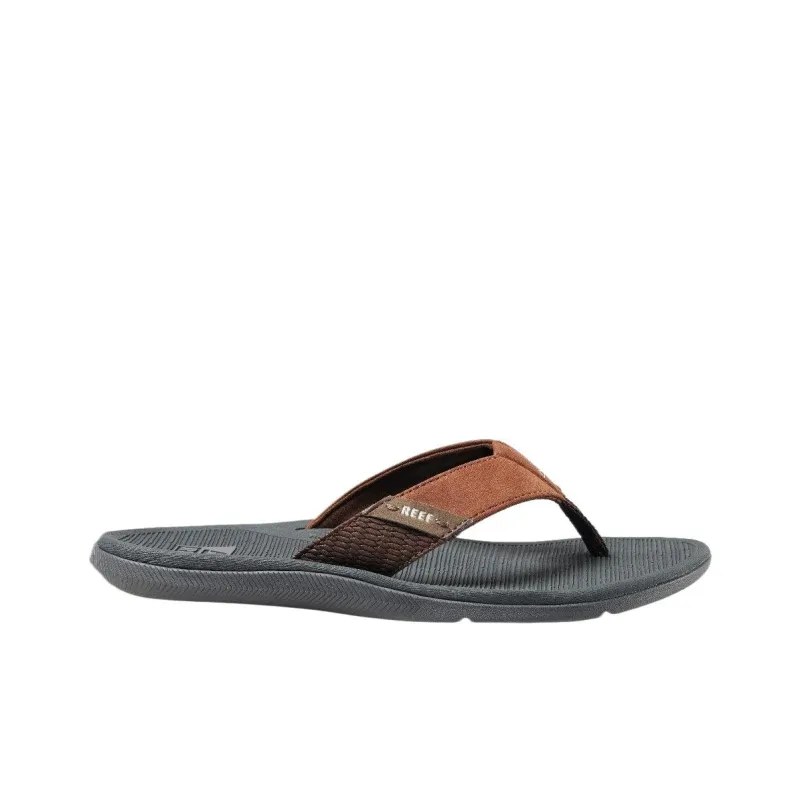 REEF Quiet Slip-Resistant Quick Dry Flip Flops Men Gray Brown-1