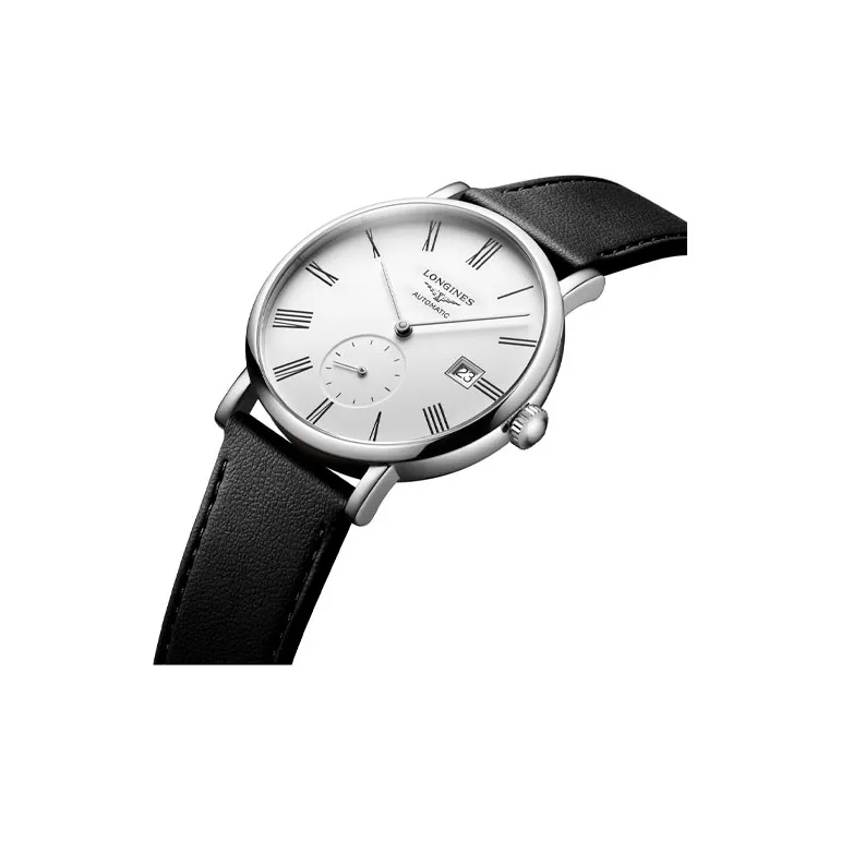 LONGINES Boya Collection Automatic Mechanical Movement Unisex Watch 39mm White Dial Stainless Steel Case Leather Strap-1