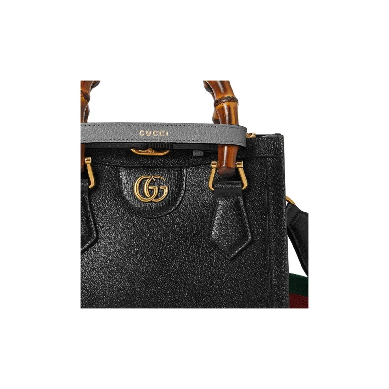 GUCCI Leather Tote Bag Shopping Bag Shoulder Bag Crossbody Bag Handbag Mini Women's Black-9