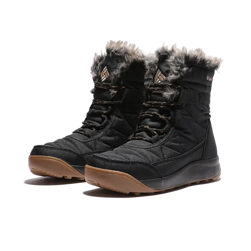 Columbia Minx Shorty 4 Warm Water Resistant Wear Resistant Height Increasing Short Snow Boots Women's Black-2