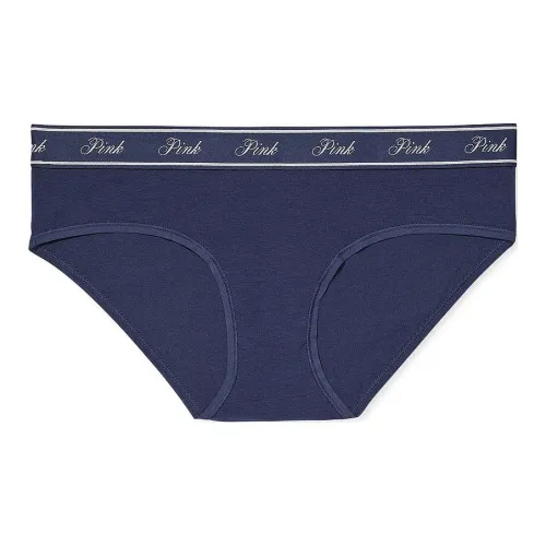 Victoria's Secret PINK Logo Micro Hipster Panty / / Midnight Nav Underpants Women's 1 Pack Marine Blue