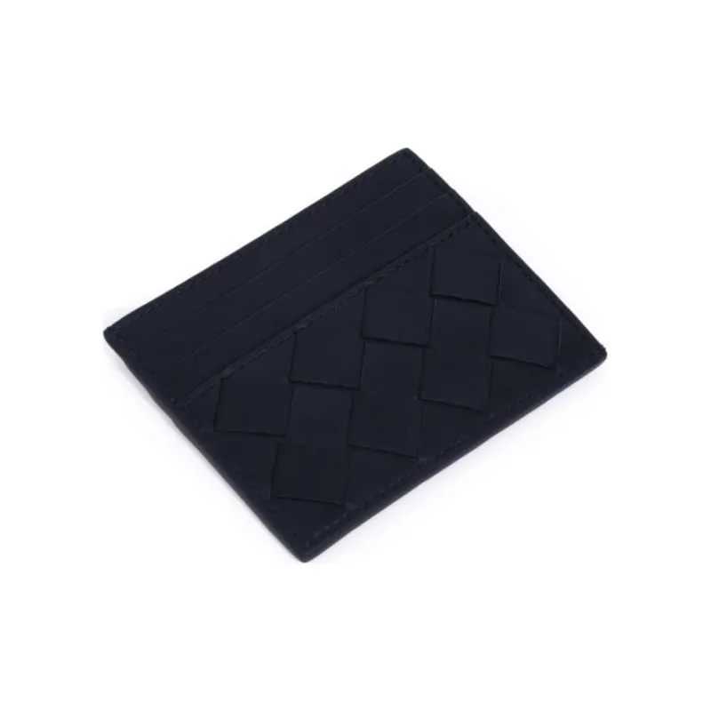 Bottega Veneta Cow Leather Card Holder Men Midnight Blue-2