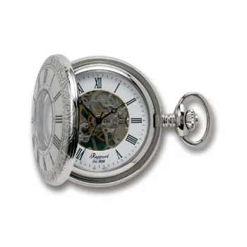 RAPPORT Manual Mechanical Movement Brass Pocket Watch 48mm Unisex Silver