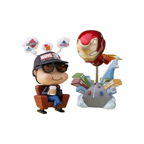 Hot Toys Iron Man Cosb506 Marvel Ten Anniversary Movbi And Mark50 Set Chibi Figures 13cm-0