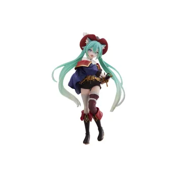 TAITO VOCALOID Hatsune Miku Fairy Tale Realm Cat In Boots Blue Bonus Gifts 18cm