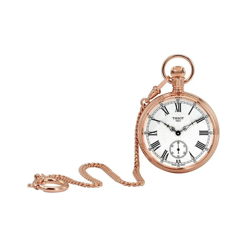 TISSOT Mechanical Movement-Manual Mechanical Movement Brass Pocket Watches 51mm Unisex Silver-3