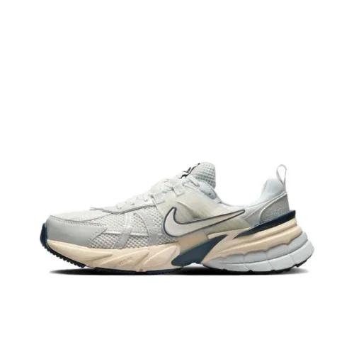 Nike V2K Run Casual Shoes Unisex Low-Top Light Silver Gray/Light Silver Gray/White Gold/Ice Papaya/Lightning Blue/Mountain White