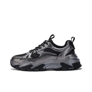 JEEP SPIRIT Slip Resistant Breathable Low Top Chunky Sneakers Men Bronze