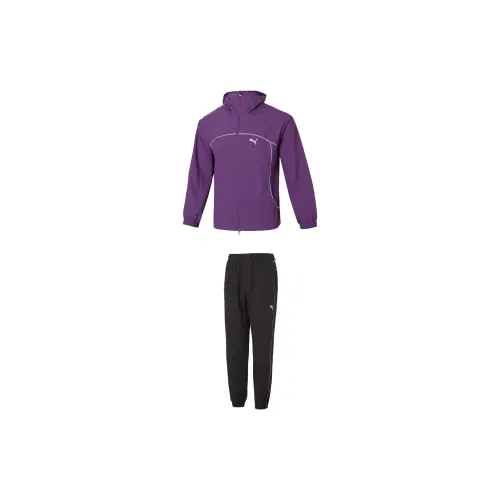 PUMA Sports Life Collection Casual Sportswear Men Set Purple Tops+Black Pants