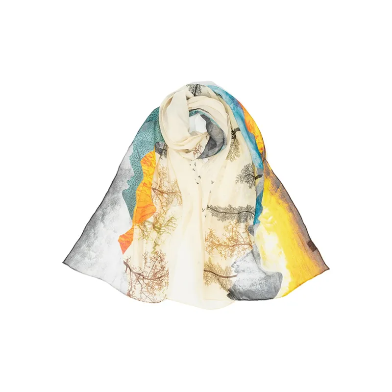 Shanghai Story 100% Mulberry Silk Silk Scarves Women's Imperial Flower Evening Gift Box Set-24