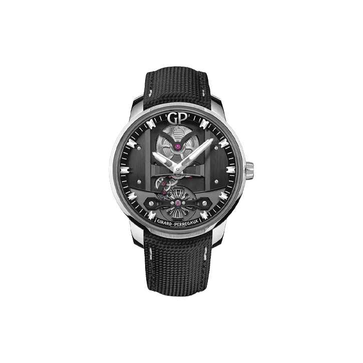 GP Automatic Mechanical Movement Men's Watches Watch 44mm Cut Out Dial Stainless Steel Case Cow Leather Strap-0