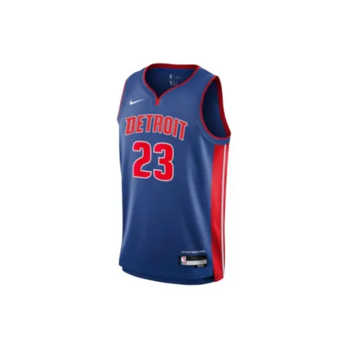 NBA Detroit Pistons Basketball Jerseys Men Blue