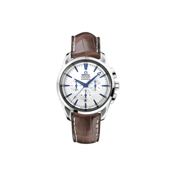 OMEGA Automatic Mechanical Movement Men's Watches Watch 42.2mm White Dial Stainless Steel Case Leather Strap