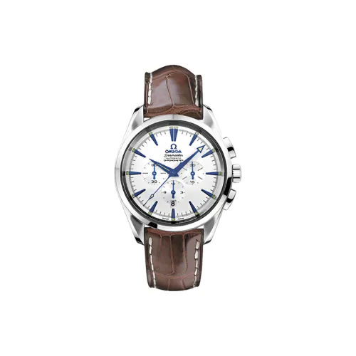 OMEGA Automatic Mechanical Movement Men's Watches Watch 42.2mm White Dial Stainless Steel Case Leather Strap